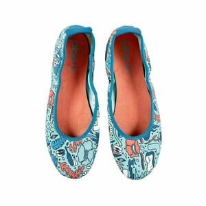 Plae Crosby Ballet Flat In Nucleus Blue Chill Women's 8